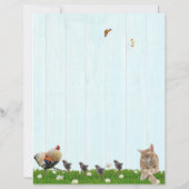 Papier Cute Cat Stationery - Added chickens on Back (Dos)