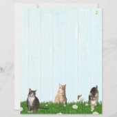 Papier Cute Cat Stationery - Added chickens on Back (Devant)