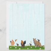 Papier Cute Chicken Stationery - Added Cat on Back (Dos)