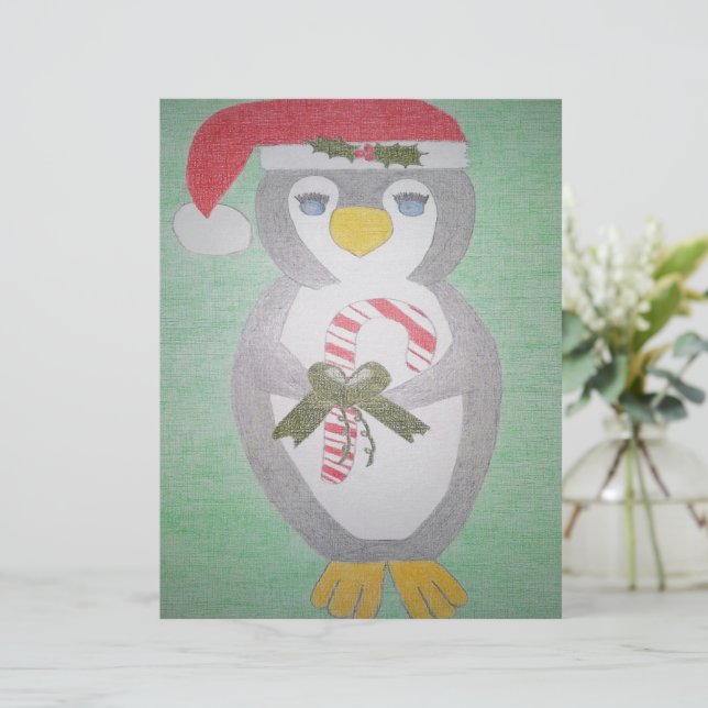 Papier Cute Christmas Penguin (Debout devant)