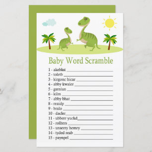 Papier Cute Dinosaur Baby mot scramble jeu