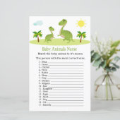 Papier Cute Dinosaur Bébé Animaux Nom Jeu (Debout devant)