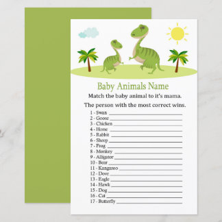 Papier Cute Dinosaur Bébé Animaux Nom Jeu