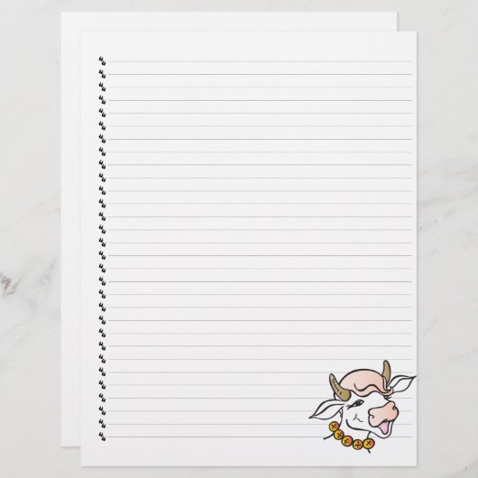 Papier Cute drôle Cartoon Vache Linked Pet en-tête (Devant / Derrière)