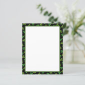 Papier Cute & Elegant Shamrock foncé Motif vert & noir (Debout devant)