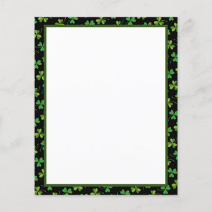 Papier Cute & Elegant Shamrock foncé Motif vert & noir