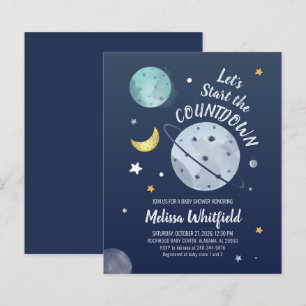 Papier Cute Espace Extérieur Moderne Baby shower Invitati