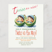 Papier Cute Fiesta Avocado TWIN BOYS BUDGET Baby shower (Devant)