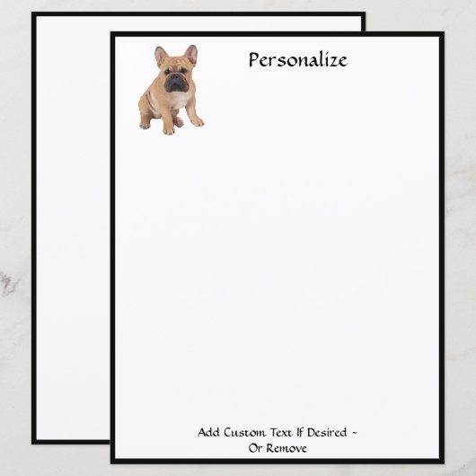 Papier Cute French Bulldog Pet Lover Personnalisé (Devant / Derrière)