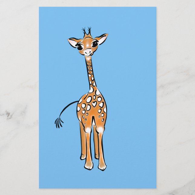 Papier Cute Giraffe drawing, safari animals (Devant)
