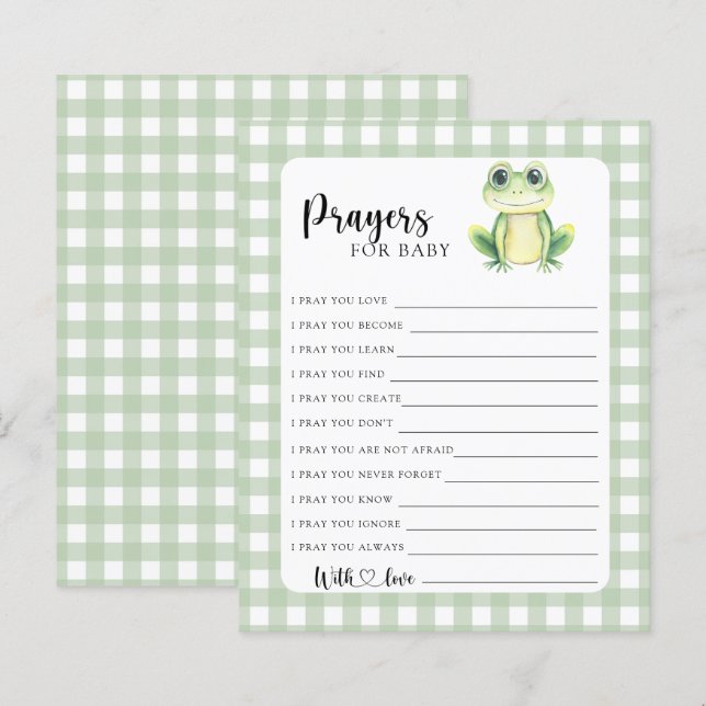 Papier Cute grenouille - Partie | prières pour bébé (Devant / Derrière)