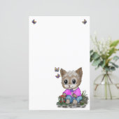 Papier Cute Kitty Chat et Papillon (Debout devant)