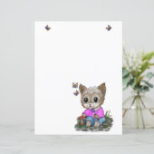 Papier Cute Kitty Chat et Papillon (Debout devant)