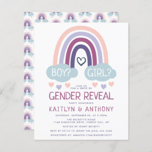Papier Cute Little Rainbow Genre Reveale Party Invitation