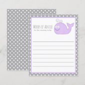 Papier Cute Little Whale Conseil Baby shower Jeu / Purple (Devant / Derrière)