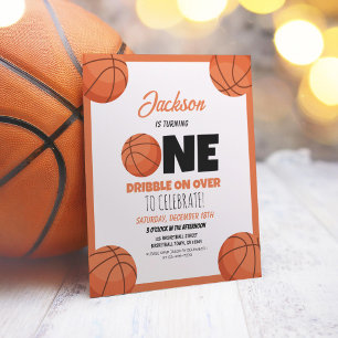 Papier Cute Modern Basketball Budget 1er Anniversaire Inv
