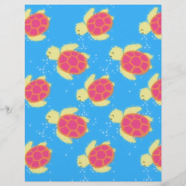 Papier Cute Motif de tortue de mer (Devant)