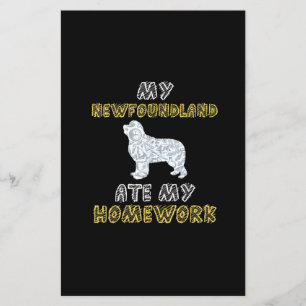 Papier Cute Newfie Mon Terre-Neuve a mangé mes devoirs