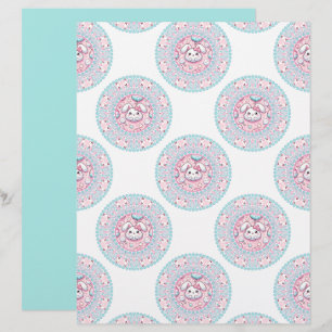 Papier Cute Pastel Candy Kawaii Bunny Polka Dot Mandala