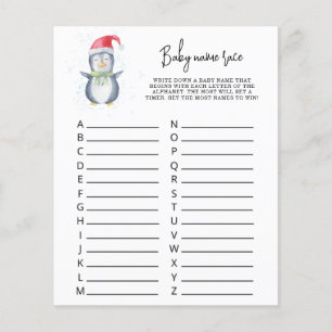 Papier Cute Penguin - Baby name race jeu