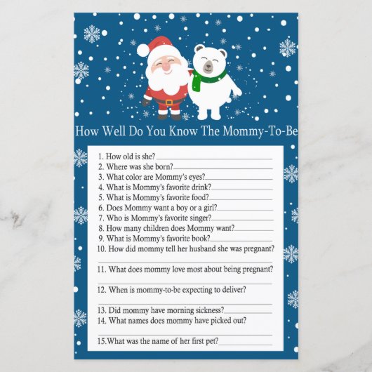 Papier Cute père Noël et ours polaire, comment bien savez (Devant)