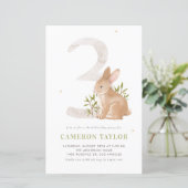 Papier Cute Rabbit Woodland Troisième Invitation annivers (Debout devant)