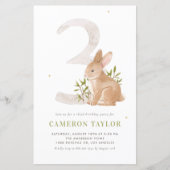 Papier Cute Rabbit Woodland Troisième Invitation annivers (Devant)