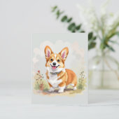 Papier Cute Red Pembroke Welsh Corgi Dog (Debout devant)