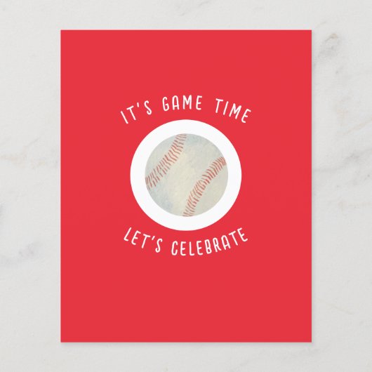 Papier Cute Rookie Baseball Budget 2e Invitation d'annive (Dos)