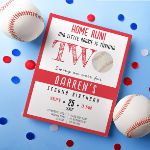 Papier Cute Rookie Baseball Budget 2e Invitation d'annive