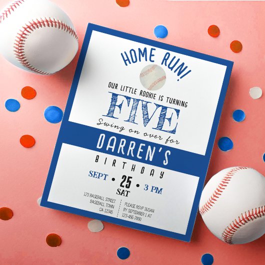 Papier Cute Rookie Baseball Budget Boy Anniversaire Invit
