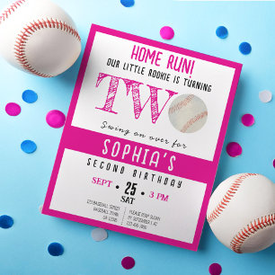 Papier Cute Rookie Baseball Budget Girl 2e anniversaire