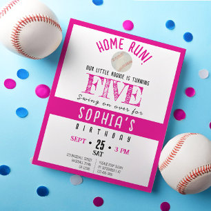 Papier Cute Rookie Baseball Budget Girl Anniversaire