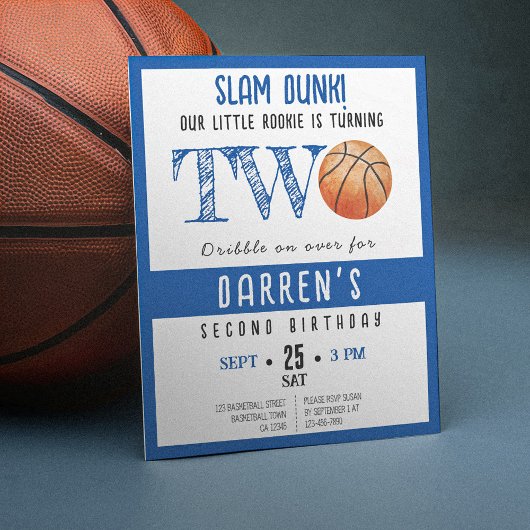 Papier Cute Rookie Basketball Budget Boy 2e anniversaire