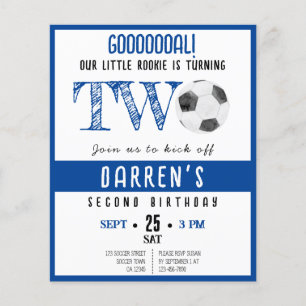 Papier Cute Rookie Soccer Budget 2e Invitation Anniversai