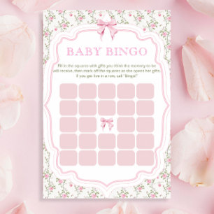 Papier Cute Rose Bow Love Shack Baby shower Bingo Jeu