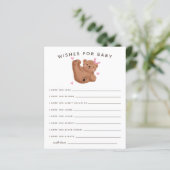 Papier Cute Rose Cub Ours Douche Wives for Baby Card (Debout devant)