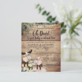 Papier Cute Rustic Deer Couple Baby shower Invitation bud (Debout devant)