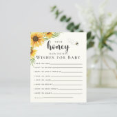 Papier Cute Sunflower Bee Baby Shower (Debout devant)