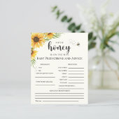 Papier Cute Sunflower Bee Baby Shower (Debout devant)