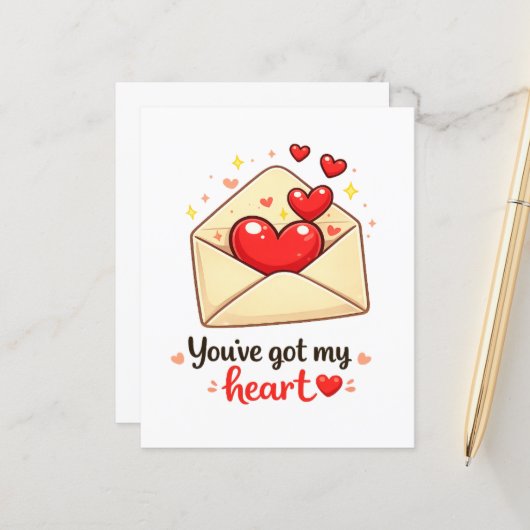 Papier Cute Valentine Love (Devant/Arrière en situation)