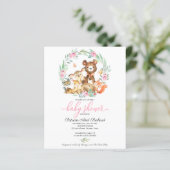 Papier Cute Woodland Animaux Baby shower verdoyant (Debout devant)