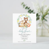 Papier Cute Woodland Animaux Baby shower verdoyant (Debout devant)