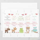 Papier Cute Woodland Animaux Signets de Saint Valentin (Devant / Derrière)