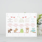 Papier Cute Woodland Animaux Signets de Saint Valentin (Debout devant)