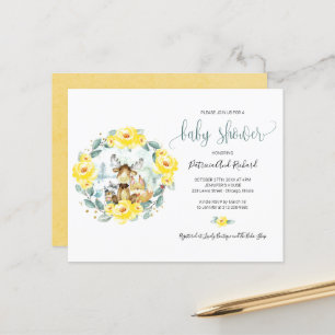 Papier Cute Woodland Animaux Végétation Baby shower Budge