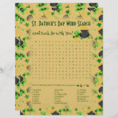 Papier Cutesy Luck for Irish Word Search Game (Devant / Derrière)