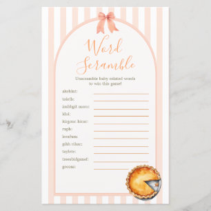Papier Cutie Pie Orange En vichy Douche Mot Scramble Jeu