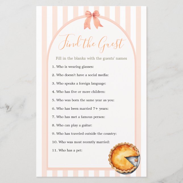 Papier Cutie Pie Orange En vichy Trouver L'Invité (Devant)