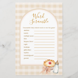 Papier Cutie Pie Pastel En vichy Douche Word Scramble Jeu